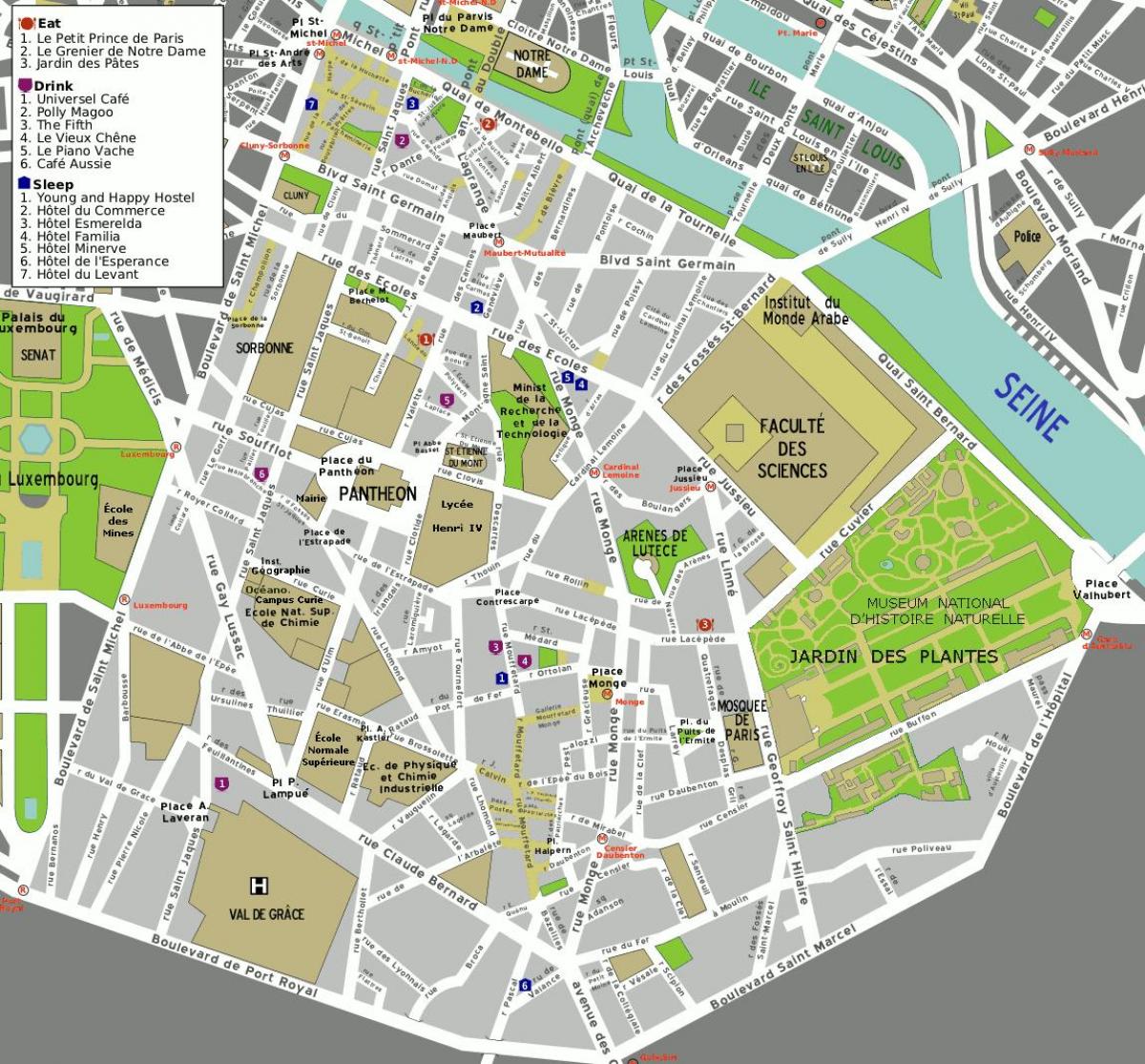 map of 5th arrondissement Paris