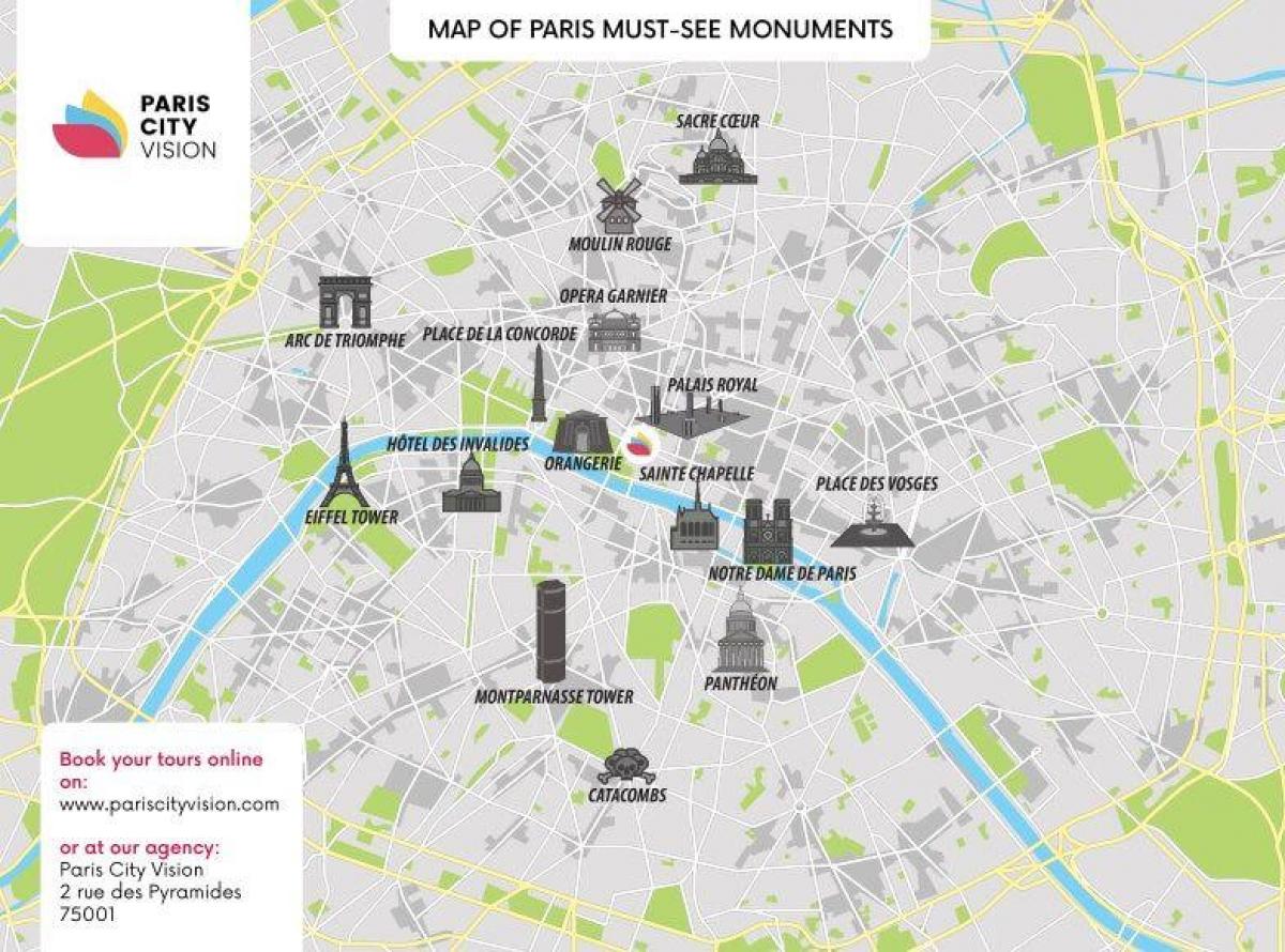 Map of city Paris France