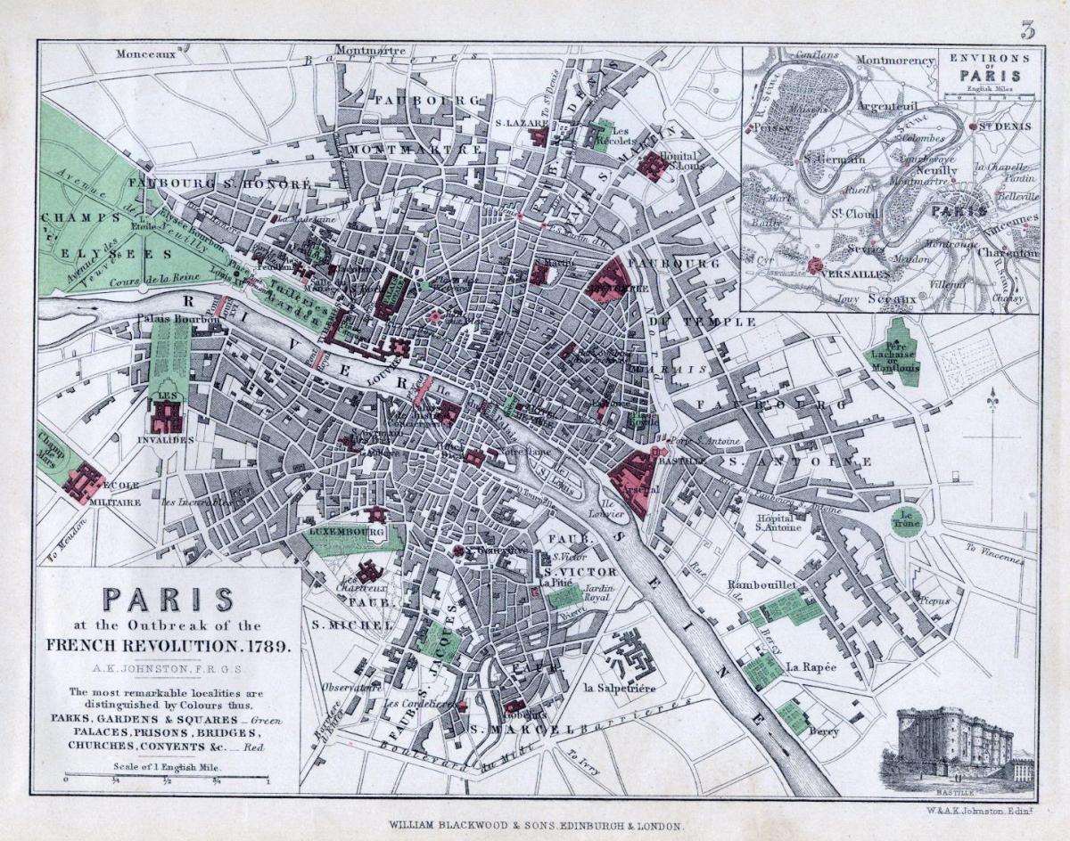 Map ofhistorical map Paris