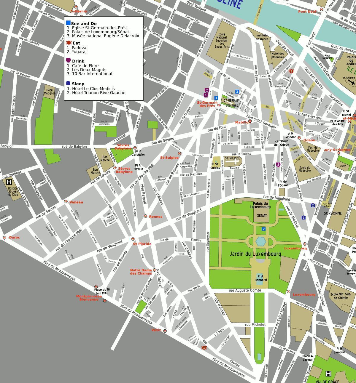 Map of 6th arrondissement Paris