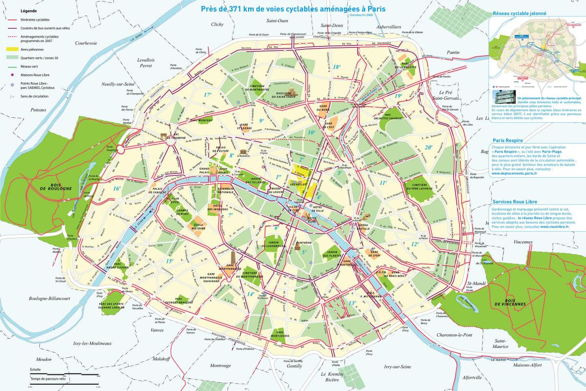 Paris bike routes map
