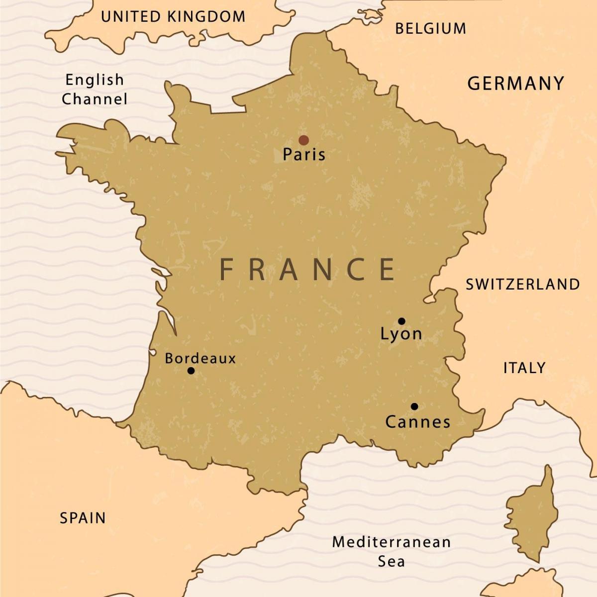 Map of Paris on map of France