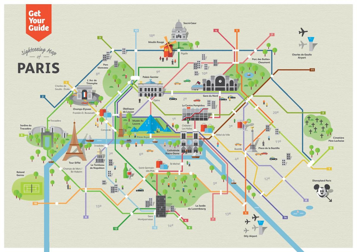 places to visit Paris map