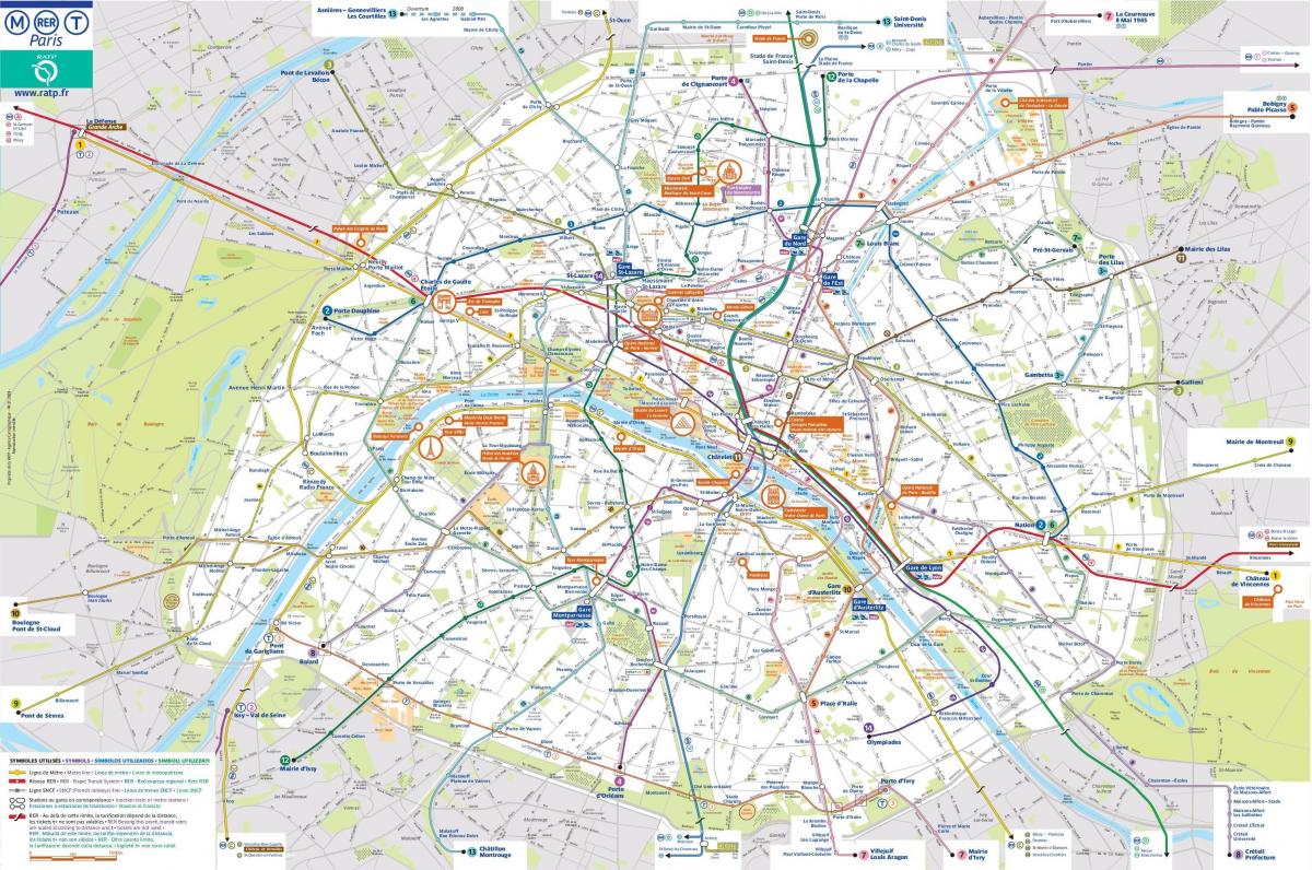 Paris public transit map