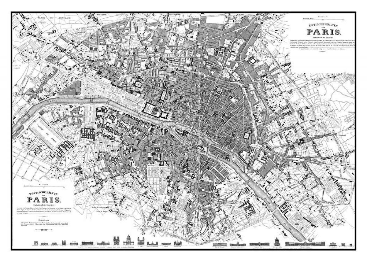 large vintage Paris map