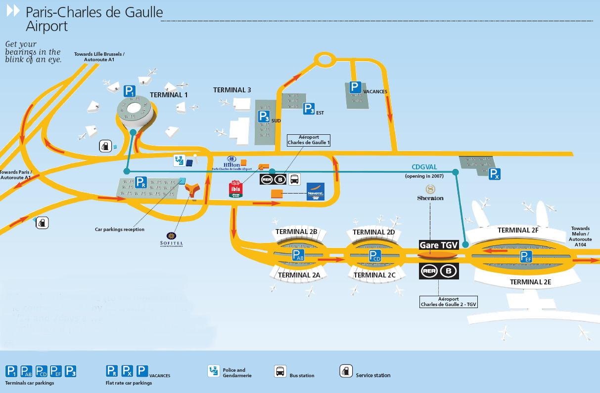Map Paris Charles De Gaulle Airport - Devan Fenelia