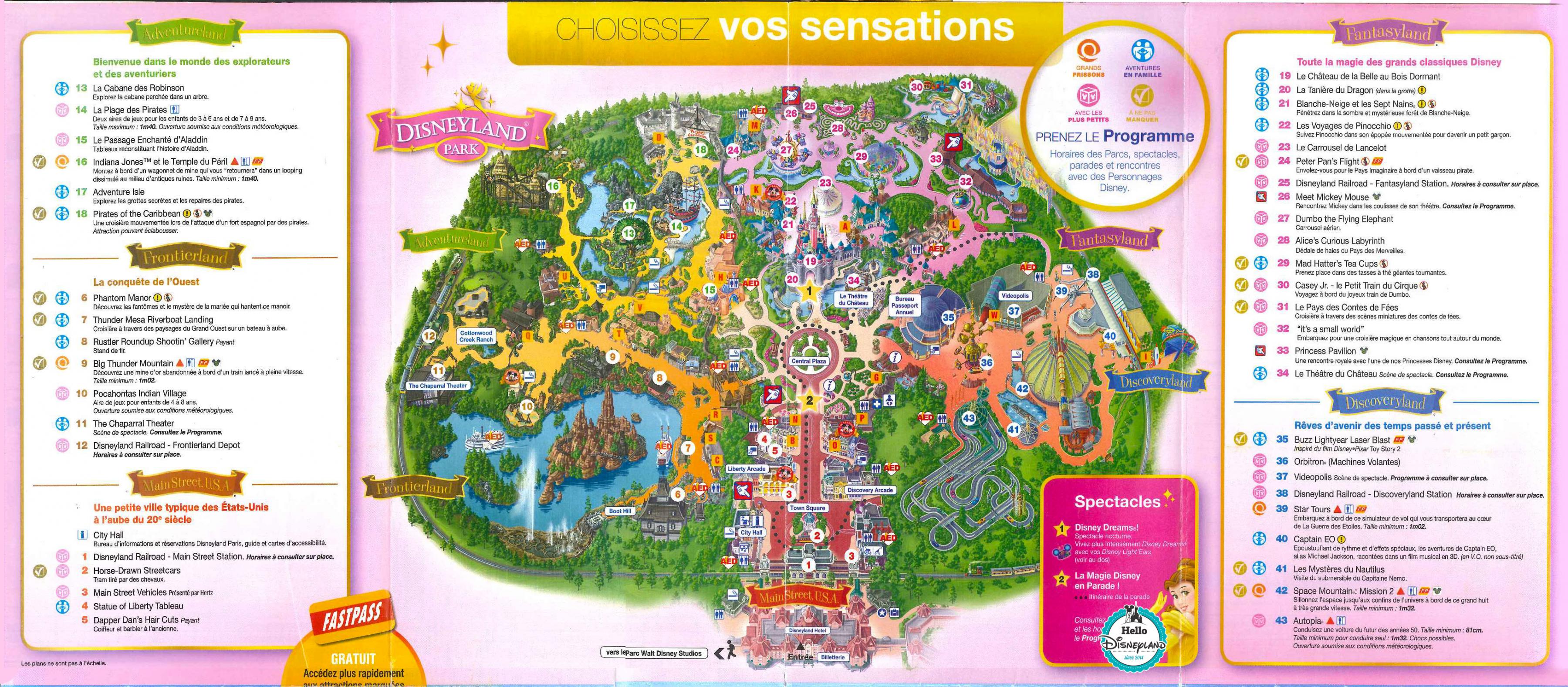 Eurodisney map - Disneyland Paris park map (Île-de-France ...