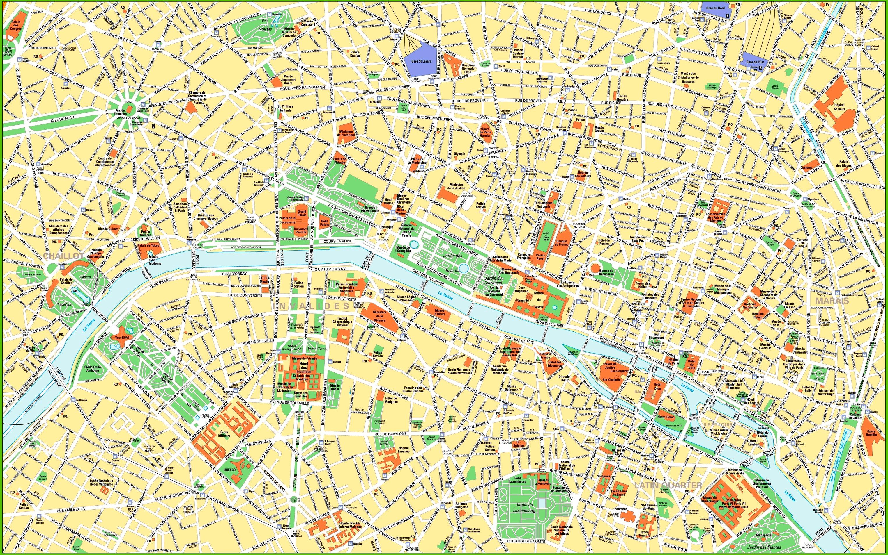 Map Of Paris Attractions Paris City Center Map - Map Of Paris City Centre Attractions (Île-De-France  - France)