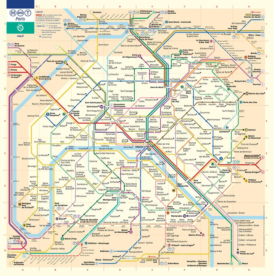 Paris metro station map - Map of Paris metro station (Île-de-France ...