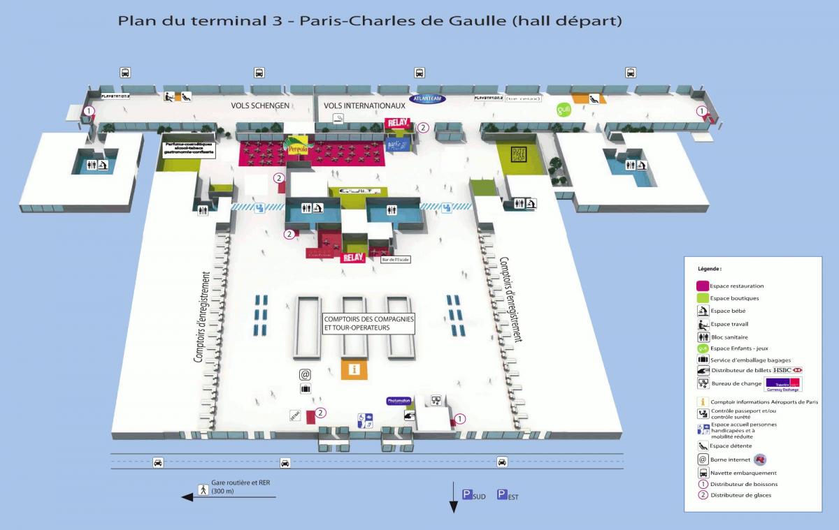 Map of cdg terminal 3