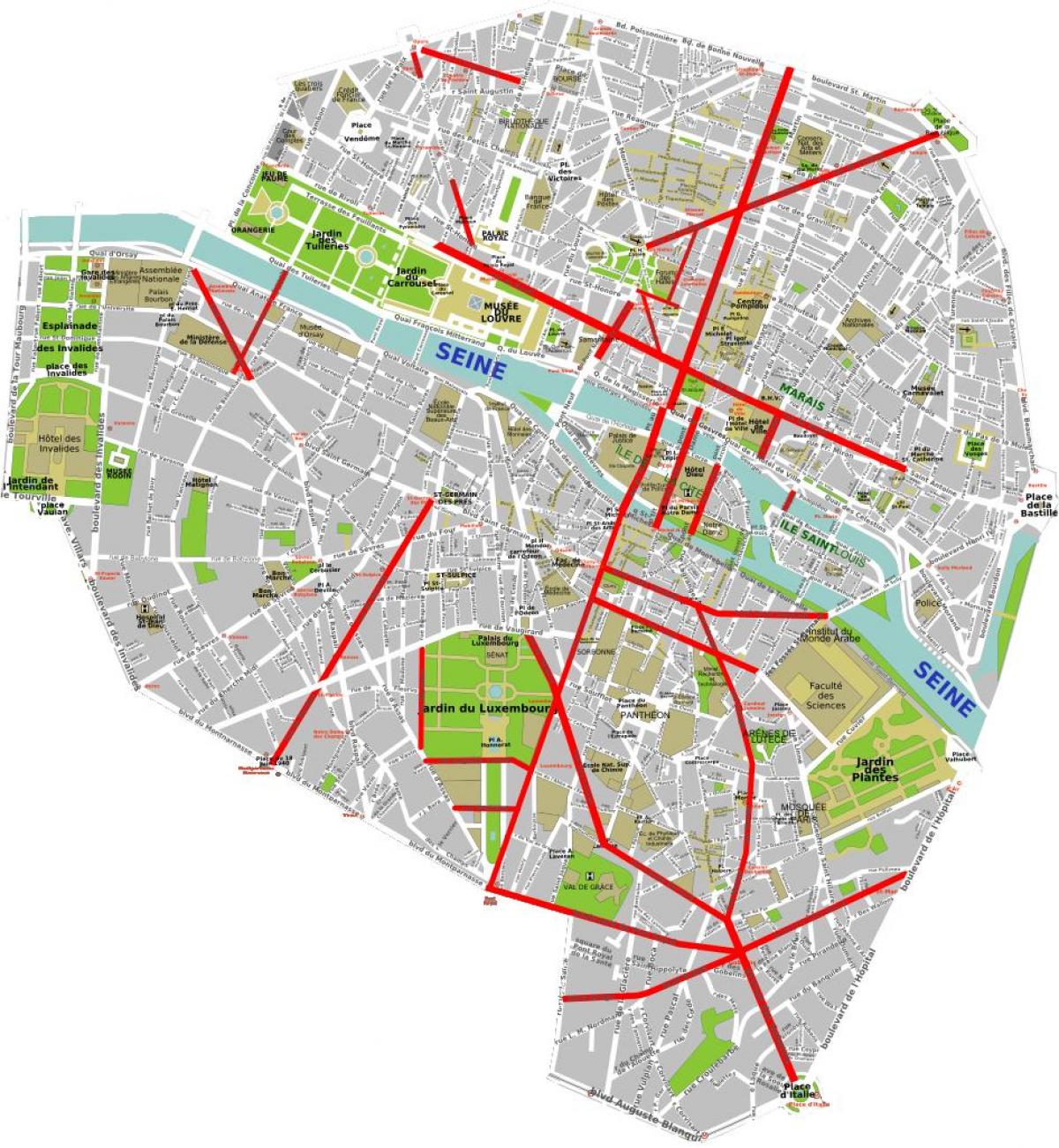 Map of haussmann Paris