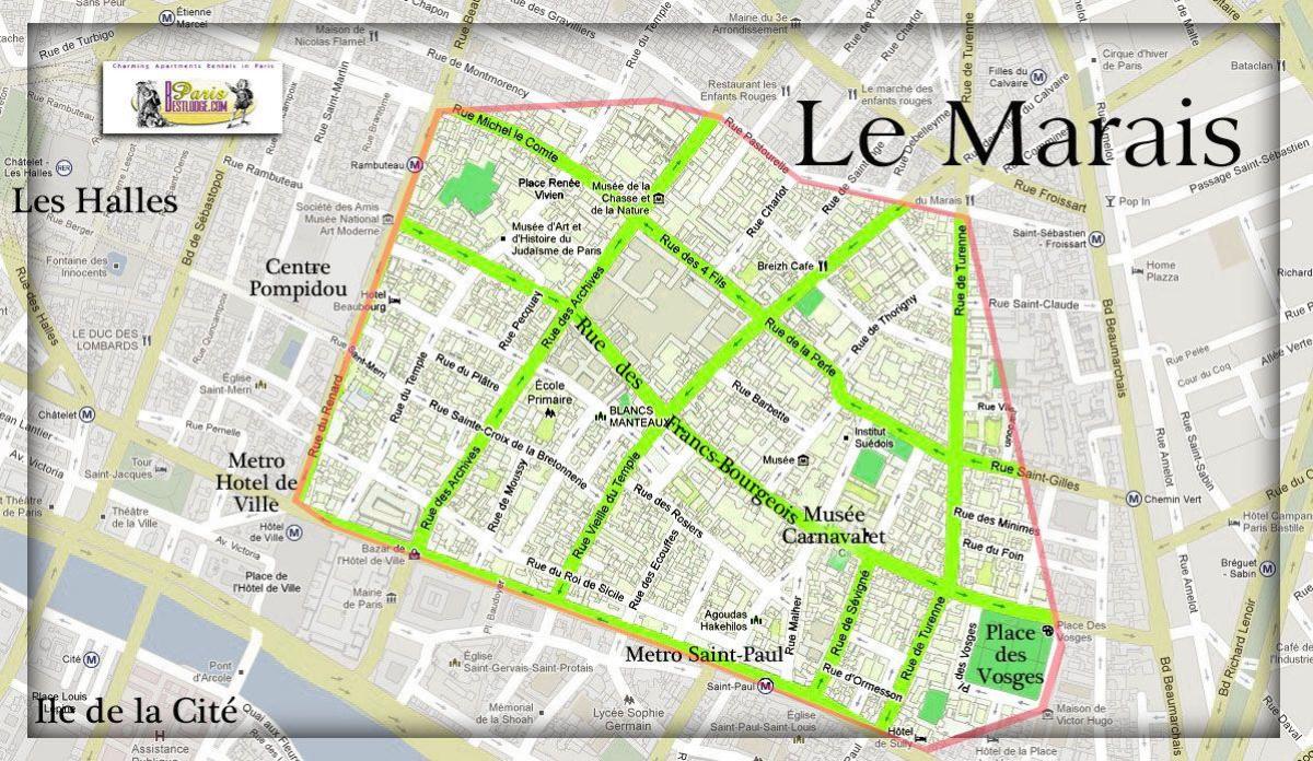 map Paris marais