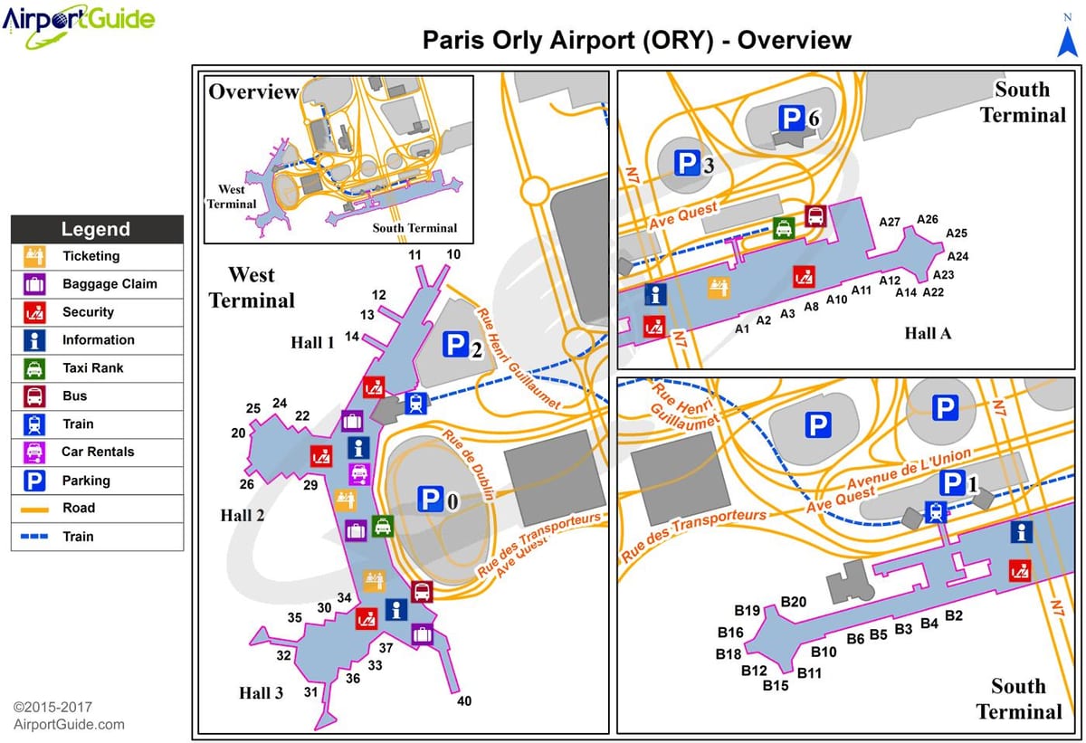 Map of orly airport