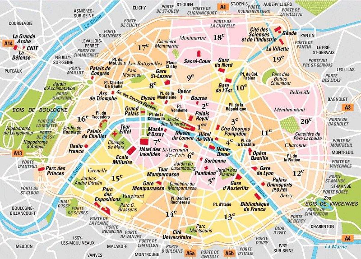arrondissement map Paris France