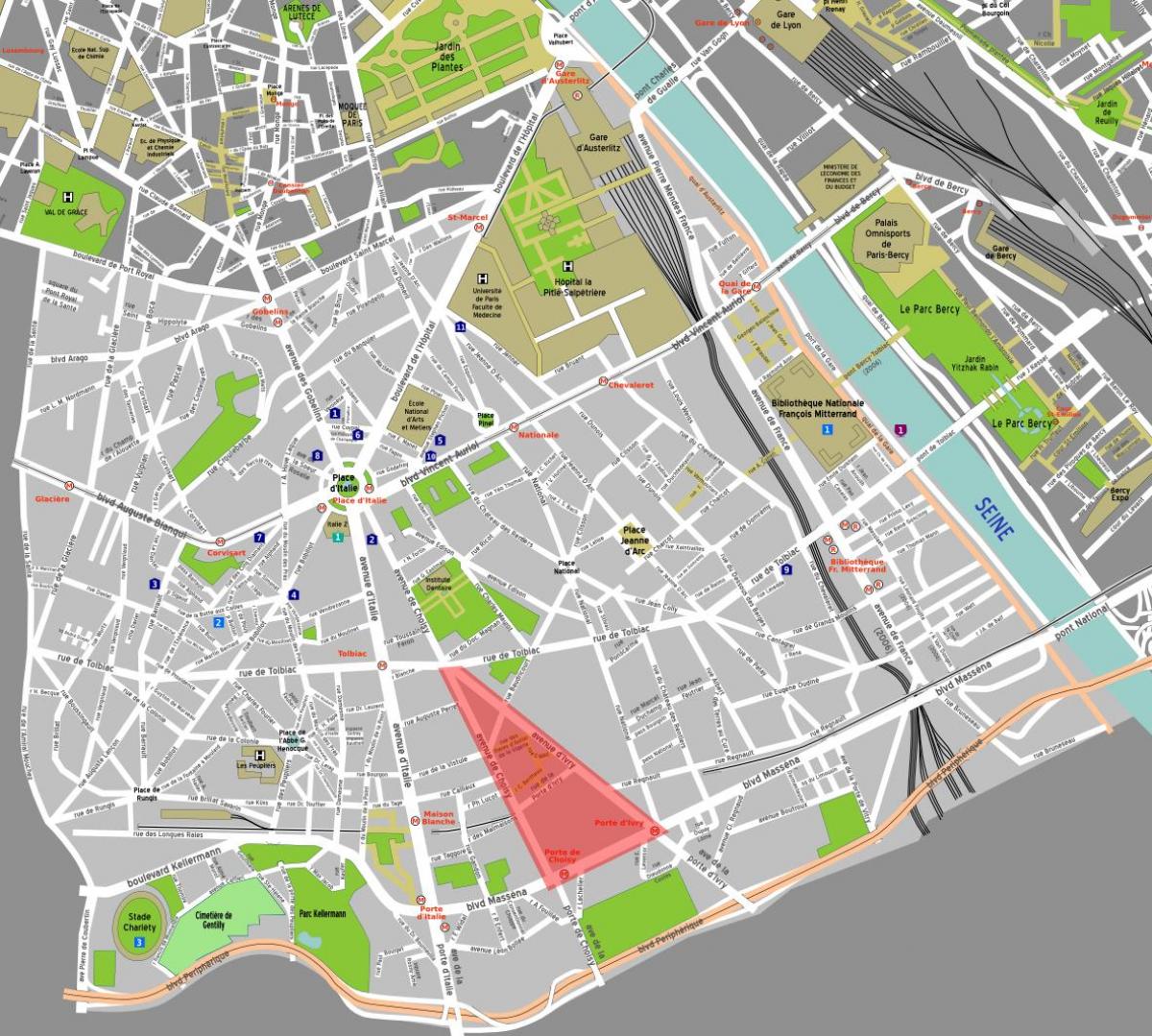 Map of Paris chinatown 