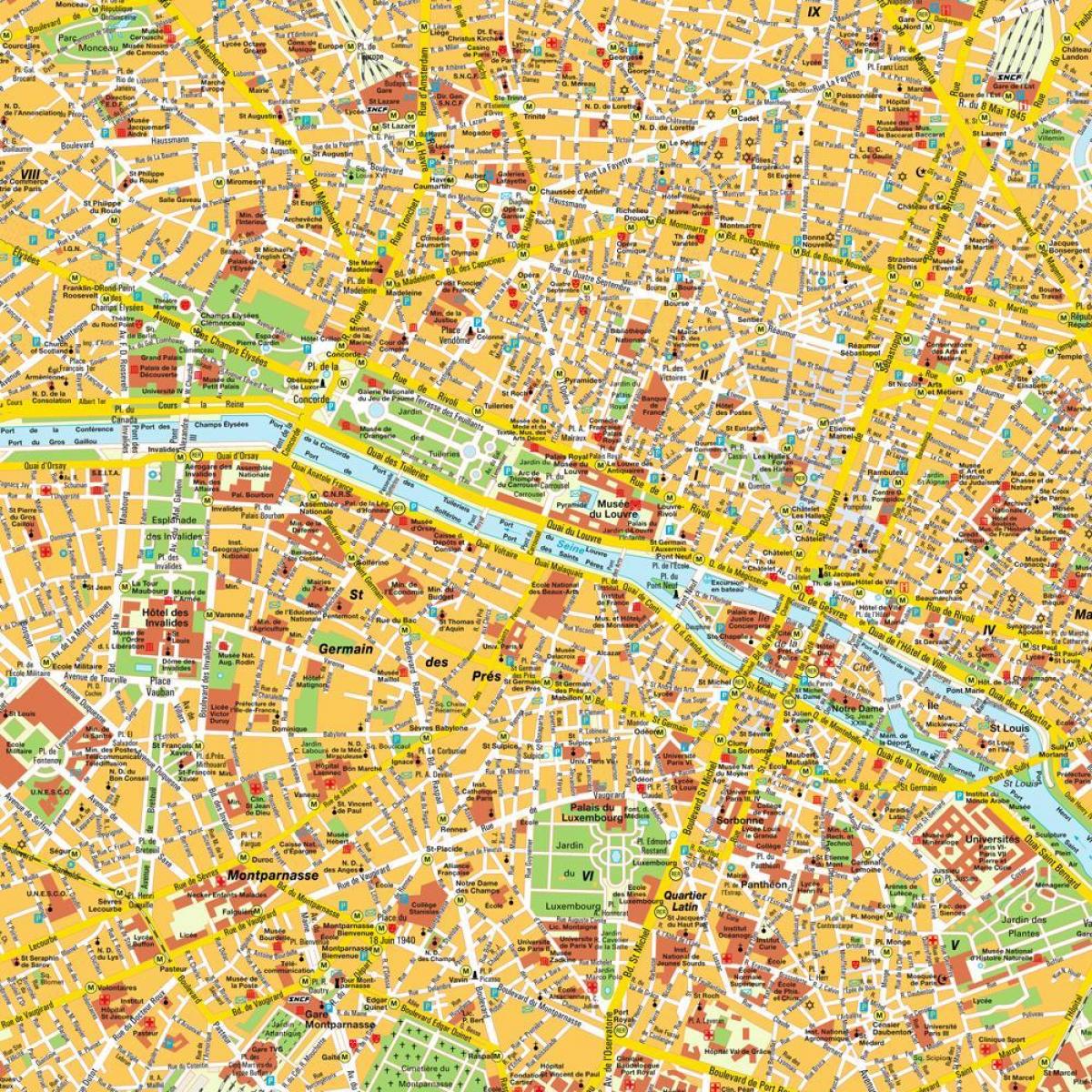 Paris map directions - Map of Paris directions (Île-de-France - France)