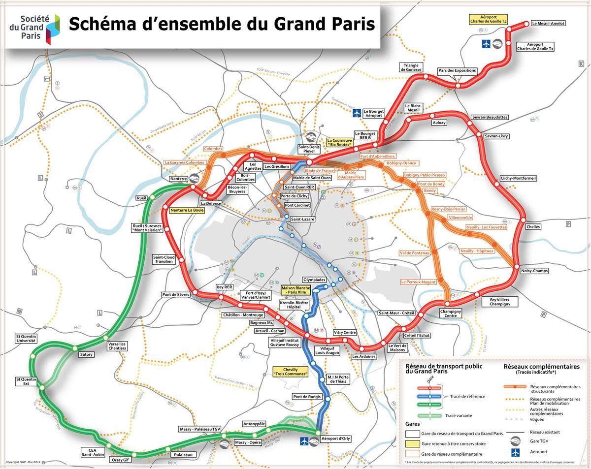 Paris metro map print - Paris metro map large print (Île-de-France ...