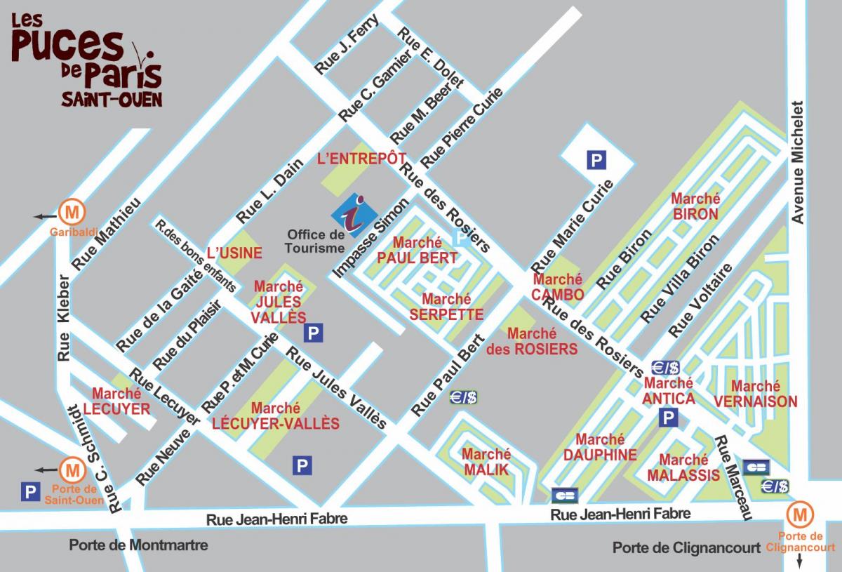 Paris shopping district map