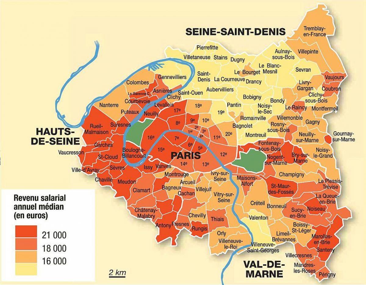 map of Paris and suburbs