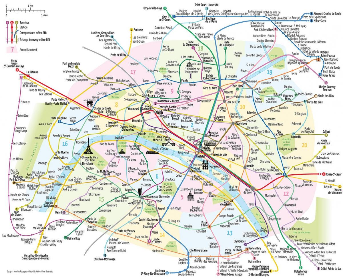 map of things to see in Paris