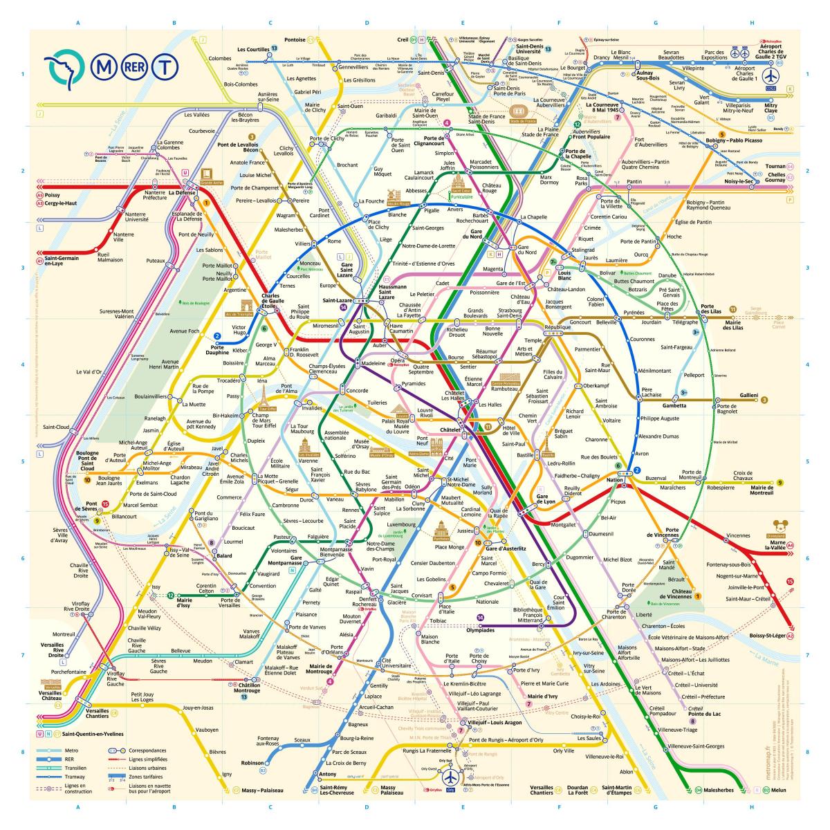 train map Paris France