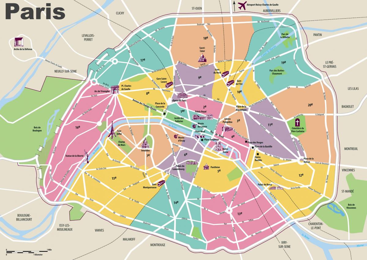 Paris visitor map
