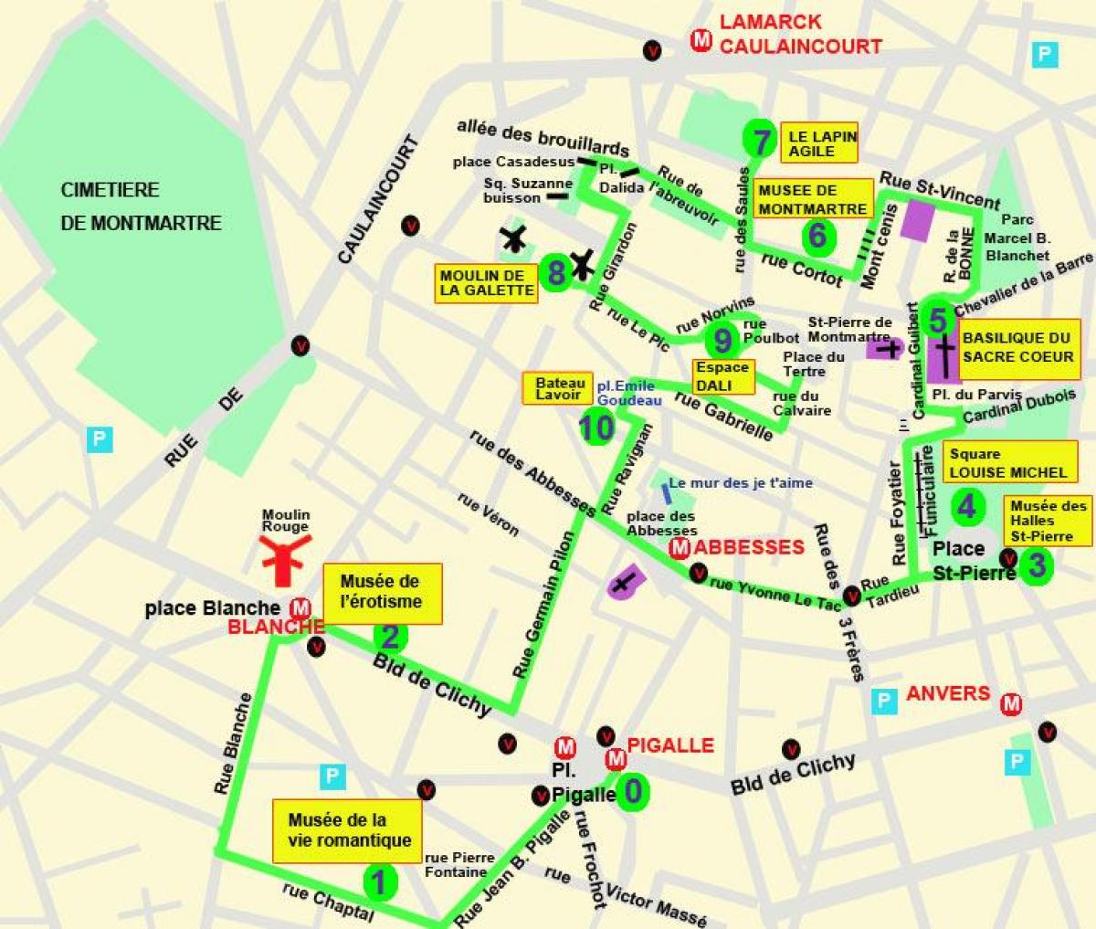 Map of pigalle Paris