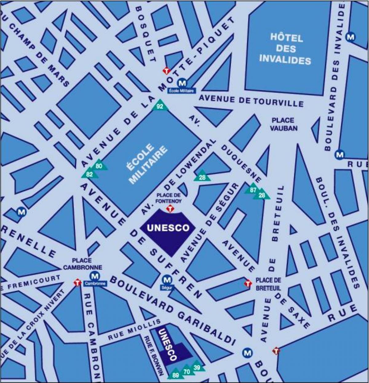 Map of unesco Paris