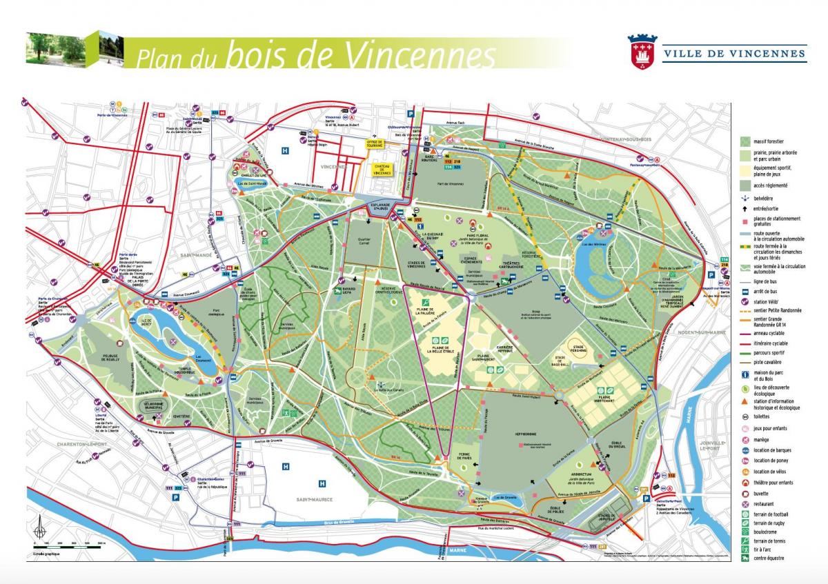 Map of vincennes Paris