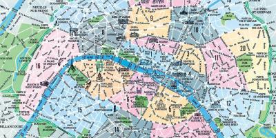 Map of Paris neighborhoods and landmarks