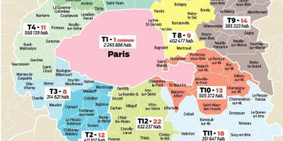 Map of Paris area France