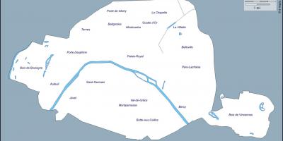 Map of Paris outline