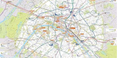 Paris public transit map